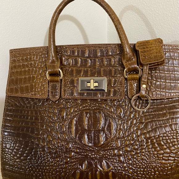 Brown Croc leather handbag - Picture 6 of 6